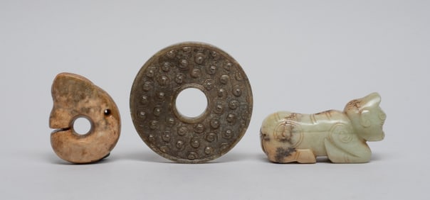Chinese Jade/ Stone Bi, Pendants