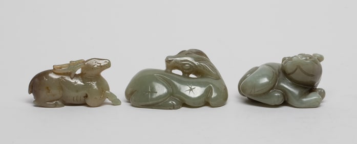 Estate Chinese Jade Toggles of Beast