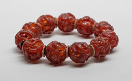 Estate Chinese Stone Prayer Beads