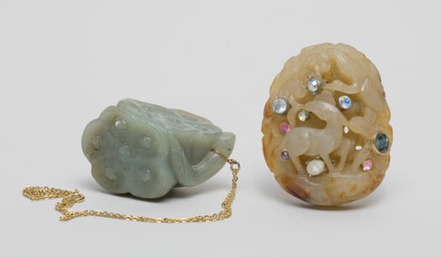 Two Chinese Export Jade Pendants