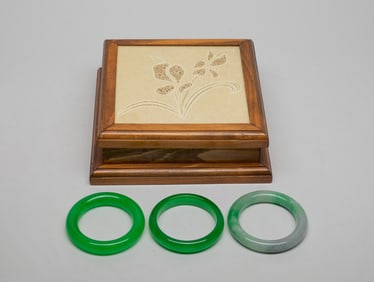 Chinese Export Colored Stone Bangles