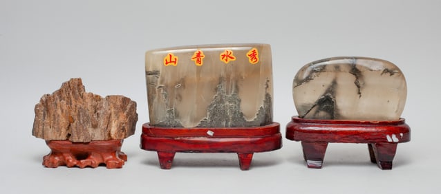 Vintage Chinese Stone Table Sculptures