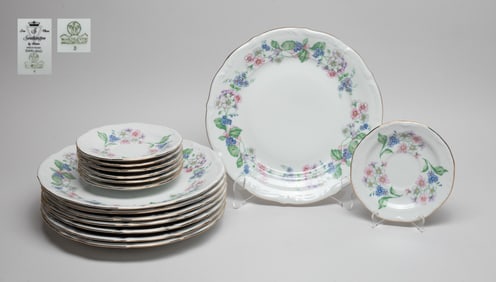 Walbrzych Poland Porcelain Plates Set