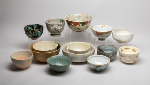 Estate Set Vintage Japanese Stoneware Tea Bowls