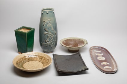 Vintage Mid-century Stoneware Art Pieces