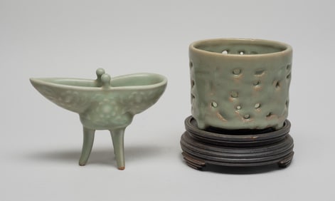 Two Chinese Shipwreck Type Longquan Porcelains