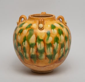 Estate Chinese Sanchai Porcelain Jar