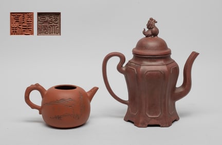 Two Chinese Export Yixing Zisha Tea Pot
