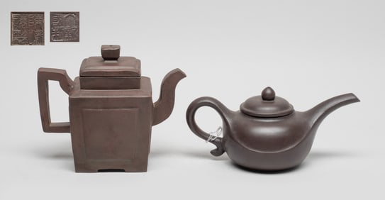 Two Chinese Yixing Zisha Tea Pots