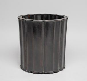 Chinese Zitan Like Wood Brush Pot