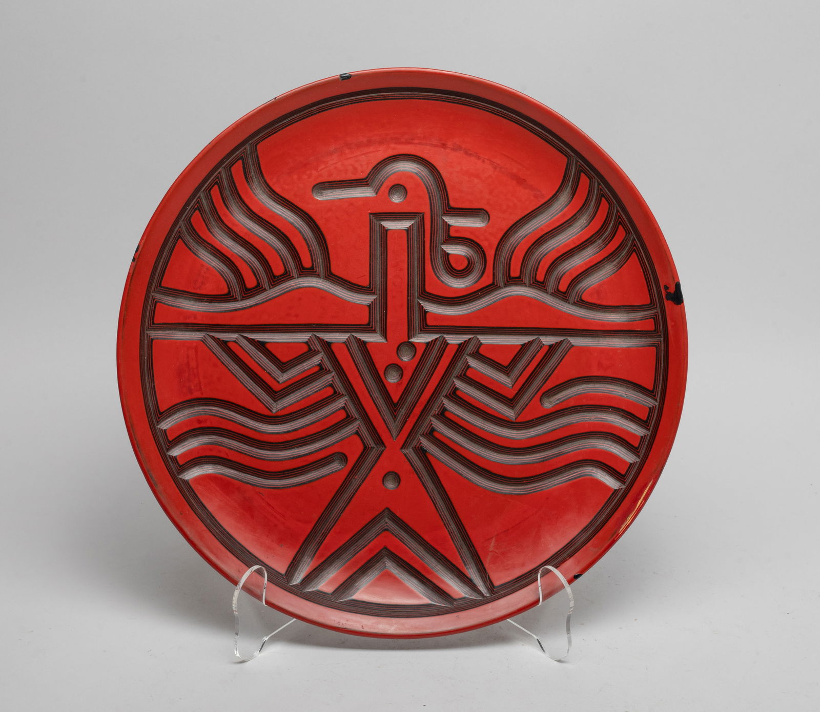 Chinese Export Carved Lacquer Charger (1 of 14)