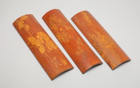 Set Large Chinese Bamboo Carved Armrest
