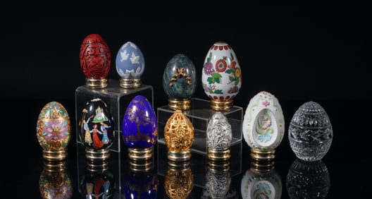 Faberge, Chinese, Italy Egg Sculptures