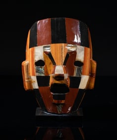 Vintage Gemstone Mask Sculpture