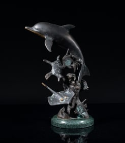 Estate Vintage Tall Bronze Sculpture
