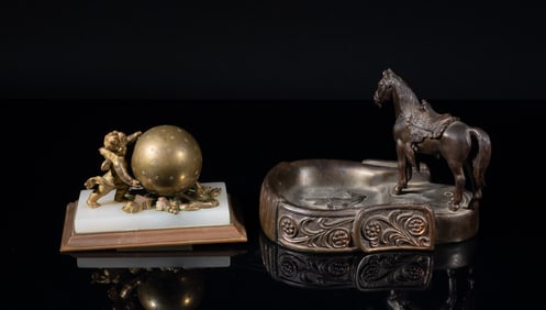 Old Continental Metal Table Sculptures