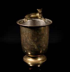 Antique Continental Brass Ice Pot