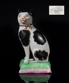 English Staffordshire Sculpture of Cat