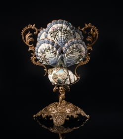 Antique French Faience Majolica Shell Vase