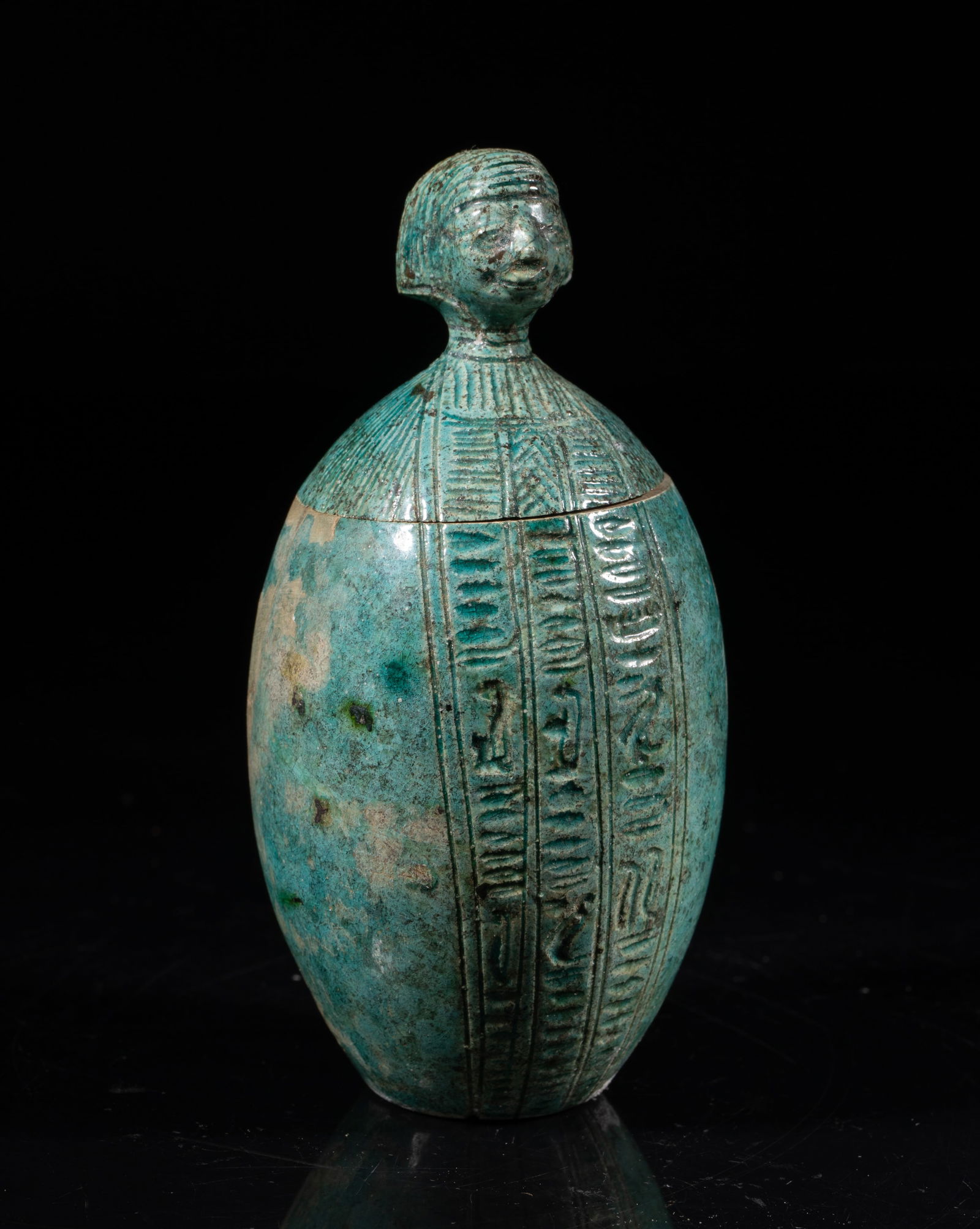 Egyptian Turquoise Glazed Pottery Jar (1 of 14)