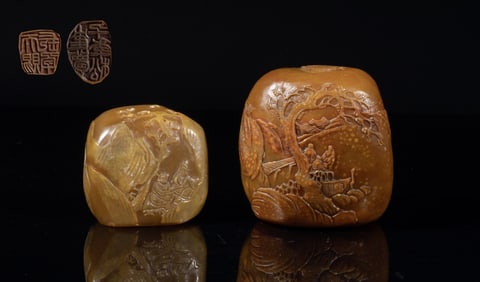 Two Chinese Shoushan Stone Seals