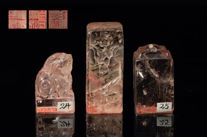 Estate Chinese Rock Crystal Seals
