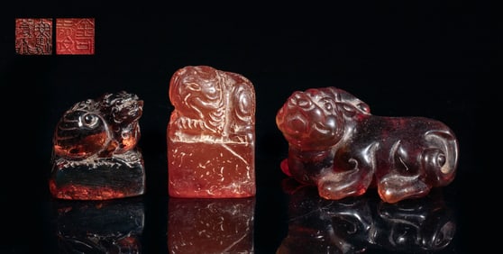 Chinese Amber Like Seals, Sculpture
