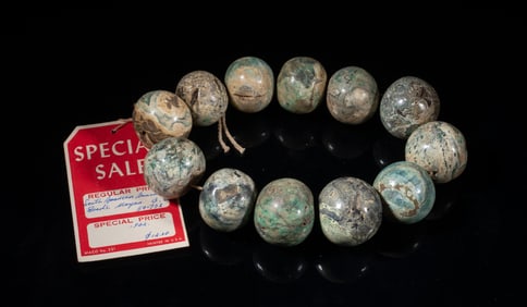 Estate Chunk Beads Mayan Type Stone Beads