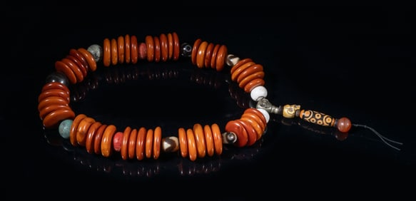 Chunk Bead Chinese/ Tibetan Amber, Stone Necklace