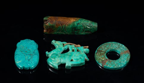 Estate Set Chinese Export Stone Carvings