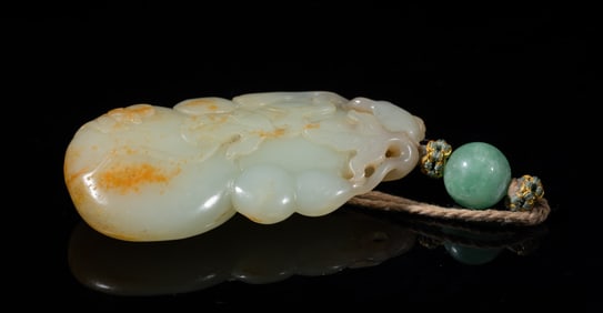 Chinese Russet Jade Gourd Pendant