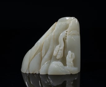 Chinese White Jade Table Sculpture