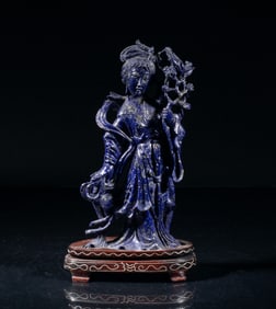 Chinese Lapis Sculpture of Lady