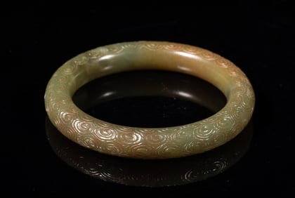Chinese Russet Yellow Jade Bangle