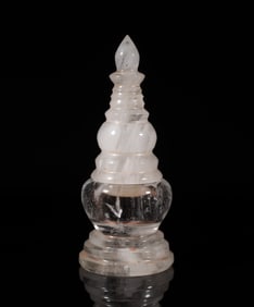 Chinese Rock Crystal Tall Pagoda