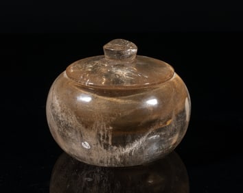 Asian Rock Crystal Buddha Bone Collected Jar