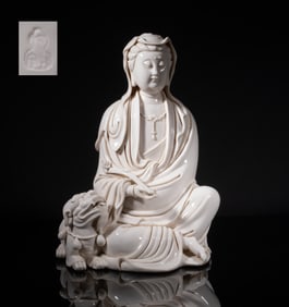 Large Chinese Blanc De Porcelain Buddha