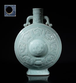 Large Chinese Sky Blue Glazed Porcelain Lamp Vase