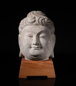 Large Chinese Stone Buddha Head