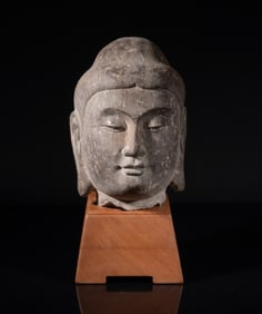 Large Chinese Stone Buddha Head