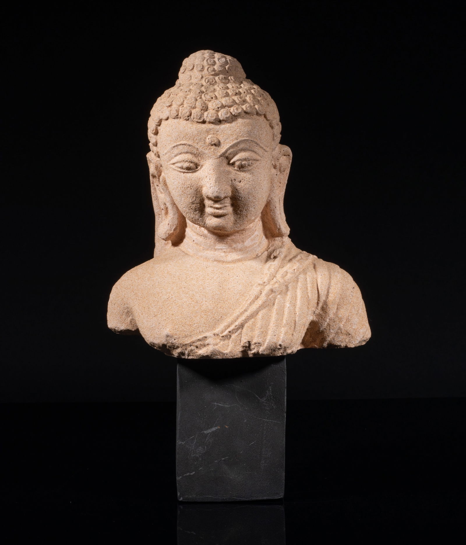 South Asian Sand Stone Buddha Head Sculpture (1 of 11)