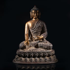 Large Chinese Gilt Bronze Sculpture of Buddha