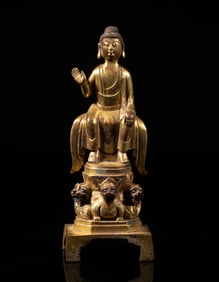 Chinese Gilt Bronze Sculpture of Buddha