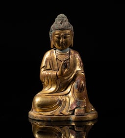 Chinese Gilt Bronze Sculpture of Kuanyin