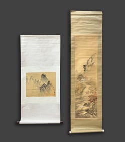 Two Asian Vintage Watercolor Paintings