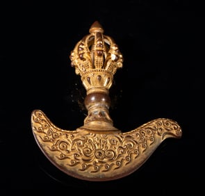 Chinese/ Tibetan Gilt Bronze Vajra
