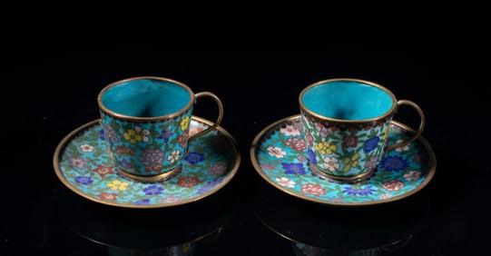 Two Chinese Cloisonne Cups, 18-19th