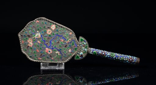 Estate Chinese Enameled Mirror