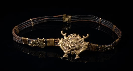 Antique Tibetan Chinese Brass Belt
