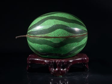 Chinese Cloisonne Watermelon Sculpture